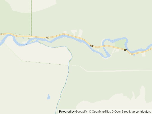 Map of Russian River location at Seward, AK, United States