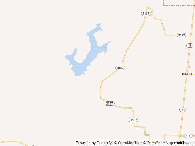 Map of Crooked Creek Recreation Park location at Ville Platte, LA, United States
