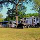 Trailers on the central site at Camp Riverview