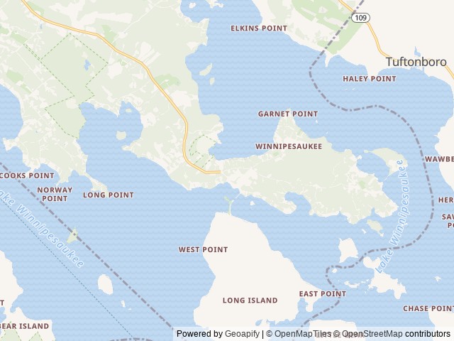 Map of Long Island Bridge Campground, LLC location at Moultonborough, NH, United States