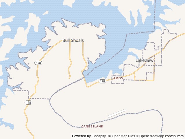Map of Dam Site Park location at Bull Shoals, AR, United States