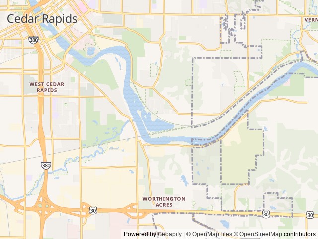 Map for Great camper for the family and small dog! near Cedar Rapids, IA