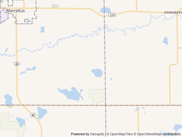 Map of Cranberry Lake Campground location at Marcellus, MI, United States