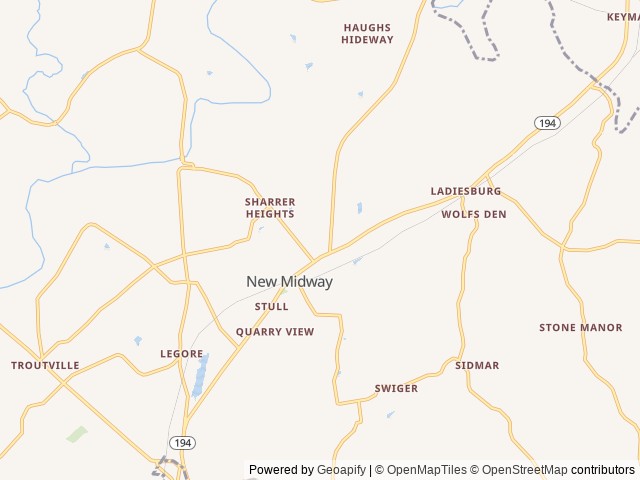 Map for Where's Walden?  A unique and comfortable rental. near Keymar, VA