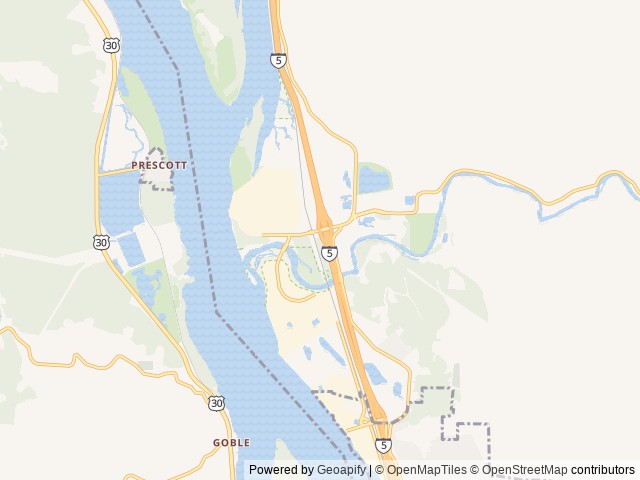 Map of Camp Kalama location at Kalama, WA, United States