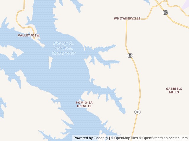 Map of Osage Bluff location at Warsaw, MO, United States