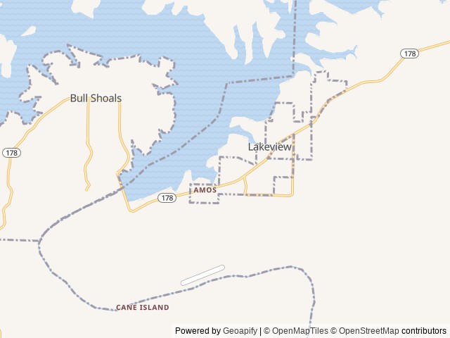 Map of Lakeview Cove Resort location at Lakeview, AR, United States