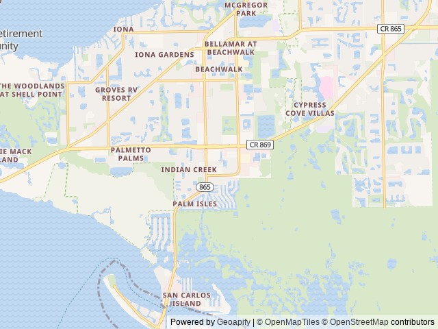 Map of Encore Gulf Air location at Fort Myers Beach, FL, United States