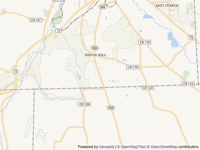 Map of Firelight Camps location at Ithaca, NY, United States