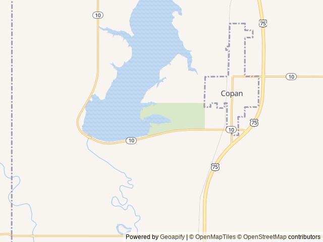Map of Copan Point location at Copan, OK, United States