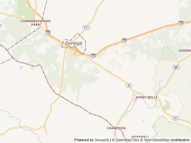 Map for shawn's camper near Donegal, PA