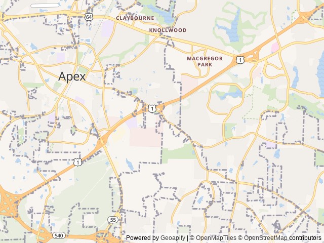 Map for Adventure-Us, Home Away From Home,  Thor Majestic near Apex, NC