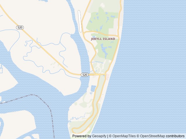 Map of Little Raccoon Key location at Jekyll Island, GA, United States