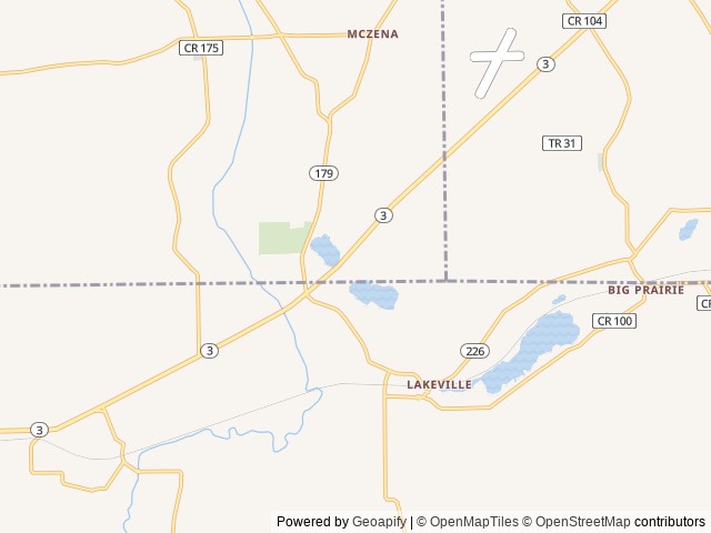 Map of Long Lake Park location at Glenmont, OH, United States