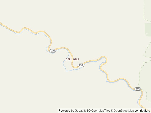 Map of Del Loma RV Park and Campground, Big Bar, California location at Del Loma, CA, United States