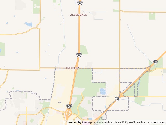 Map of Midway RV Park location at Vacaville, CA, United States
