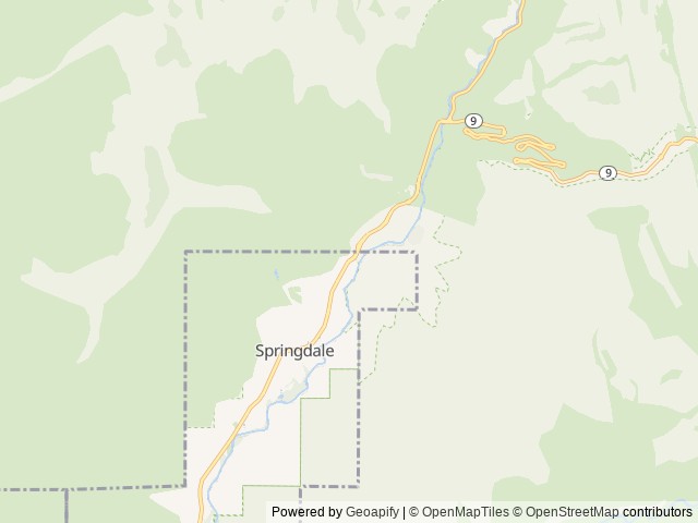 Map of South Campground (UT) location at Springdale, UT, United States