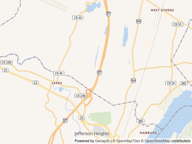 Map of Treetopia Campground location at Catskill, NY, United States