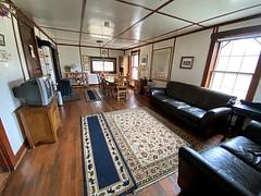 Monture Guard Station Cabin Interior Entrance and Living Room. 