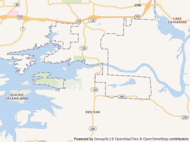Map for Sunny days and cool lake nights in a sunset trail near Hot Springs, AR