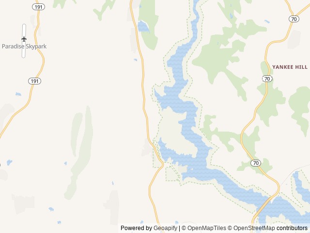 Map of Feather West RV Park location at Paradise, CA, United States