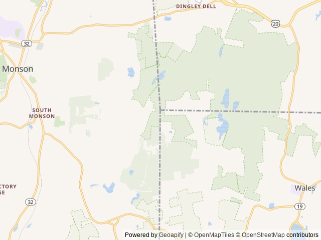 Map of Partridge Hollow Campground location at Monson, MA, United States
