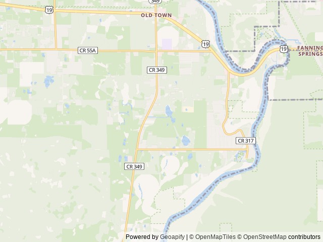 Map of Old Town Campground location at Old Town, FL, United States