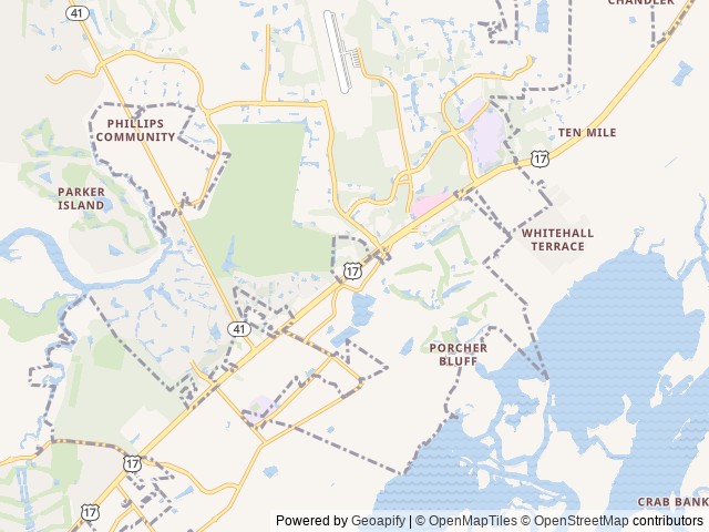 Map of Mount Pleasant / Charleston KOA Holiday location at Mount Pleasant, SC, United States