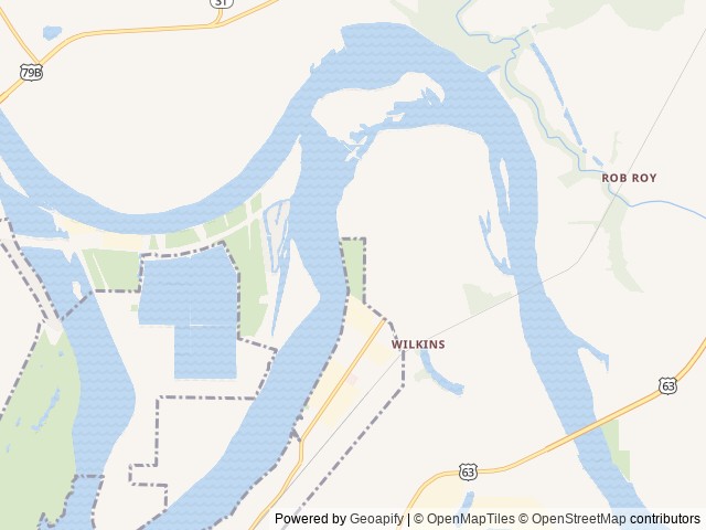 Map of Ste Marie Park location at Pine Bluff, AR, United States