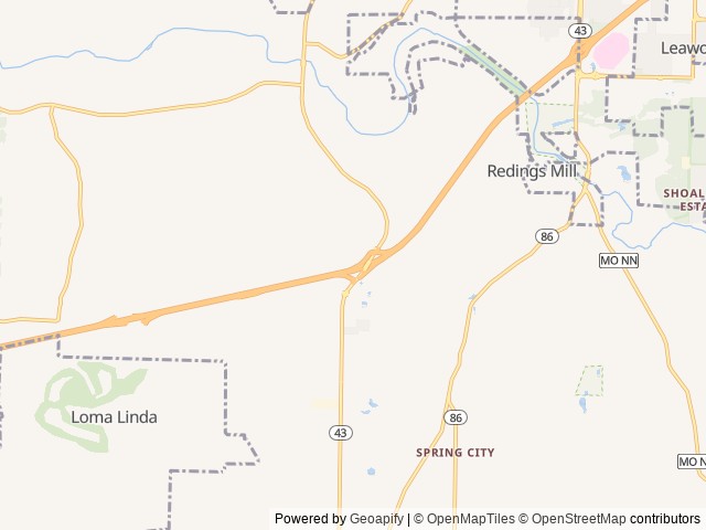 Map of Joplin KOA Journey location at Joplin, MO, United States