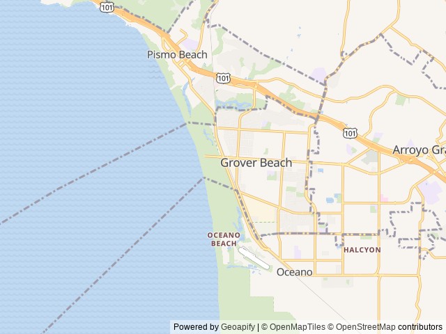 Map for 5 starts Rv trailer near Grover Beach, CA