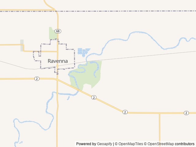 Map of Buffalo County Recreation Area - Ravenna Lake location at Ravenna, NE, United States