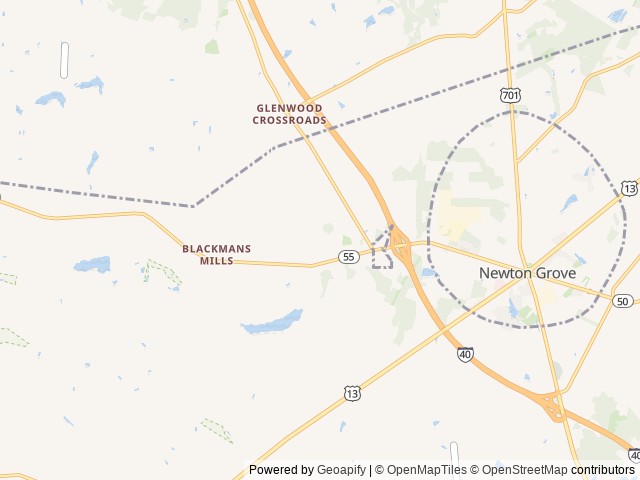 Map of Taste Of Heaven Campground location at Dunn, NC, United States