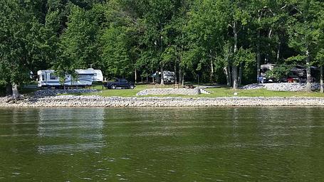 Eureka Campground View from Lake Sites 4-6.