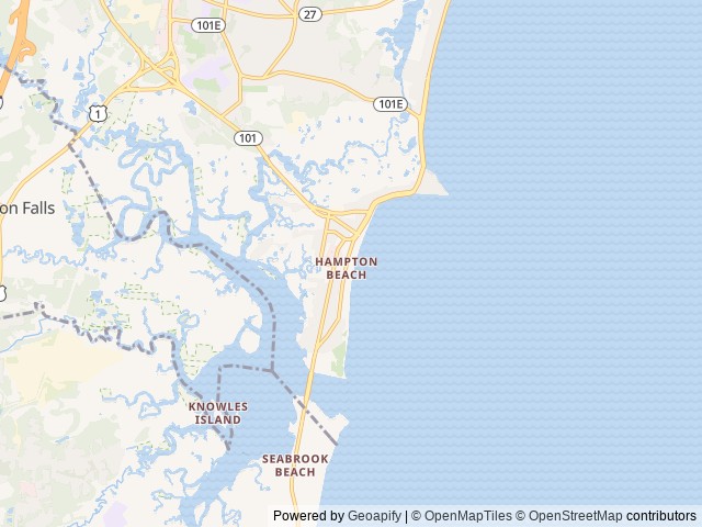 Map of Hampton Beach RV Park location at Hampton, NH, United States