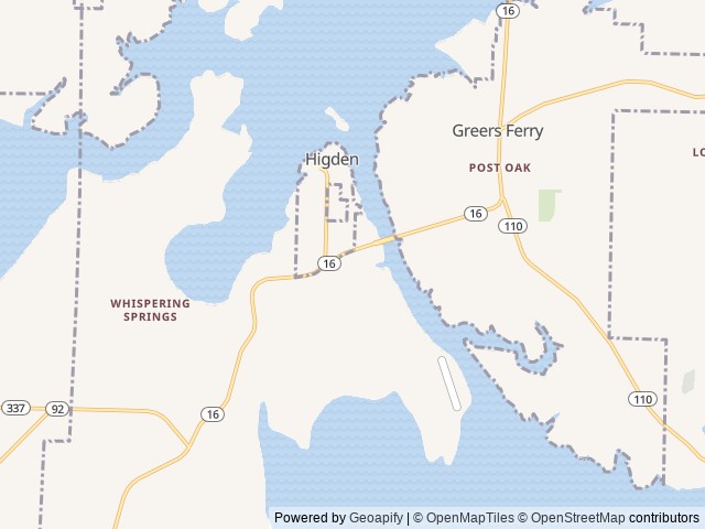 Map of Narrows (AR) location at Greers Ferry, AR, United States