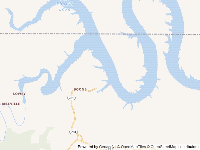 Map of Tucker Hollow Park location at Lead Hill, AR, United States