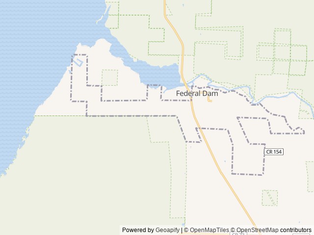 Map of Leech Lake Rec Area location at Federal Dam, MN, United States