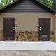 Vault restrooms at Twelve Mile Campground
