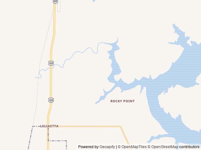 Map of Blue Bill Point location at Wagoner, OK, United States