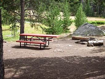 Campsite in Island Park Campground