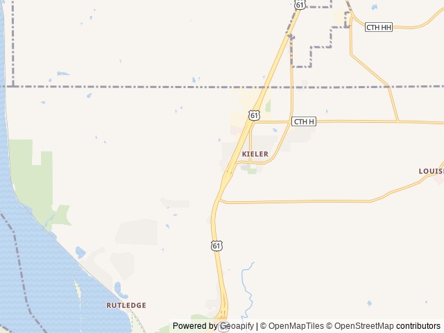 Map of Rustic Barn Campground and RV Park location at Kieler, WI, United States