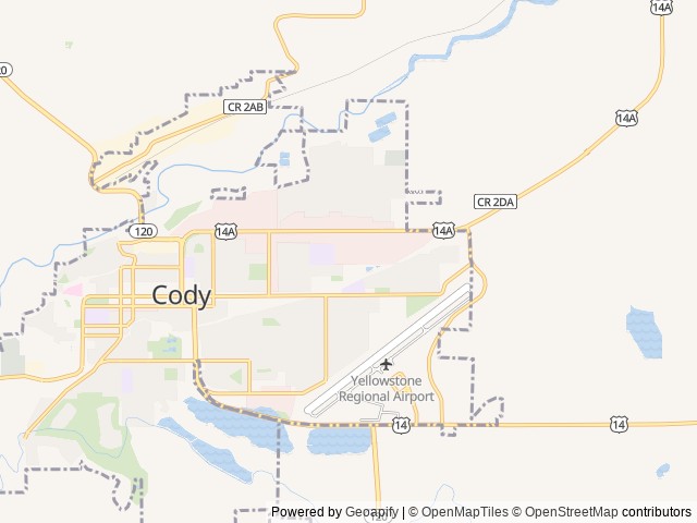 Map for The White Banana - Sleeps 10 near Cody, MT