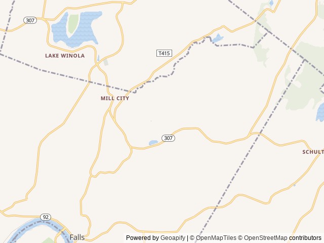 Map of Highland Campgrounds location at Dalton, PA, United States