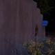 Twilight/moonrise panoramic showing an adobe casita with illuminated interior and landscape — from the homepage (page title: Rancho Gallina | Inn and Eco-Retreat), provides an atmospheric evening view of the property.