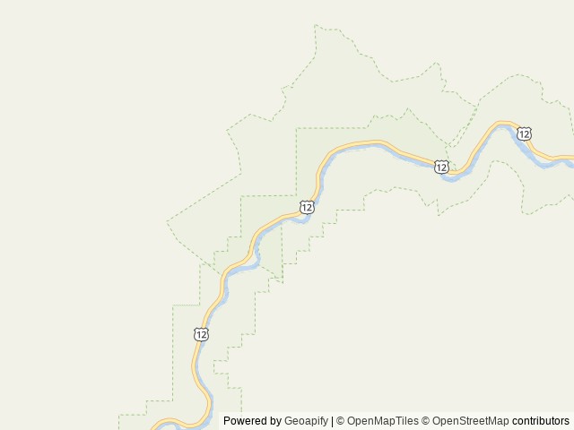 Map of Glade Creek Campground location at Kooskia, ID, United States