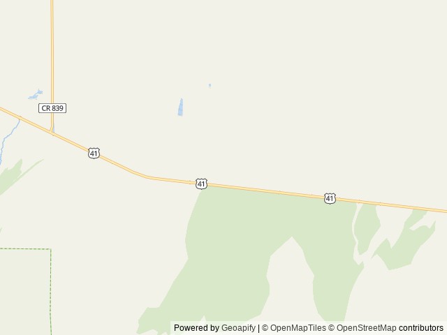 Map of Burns Lake Campground location at Ochopee, FL, United States