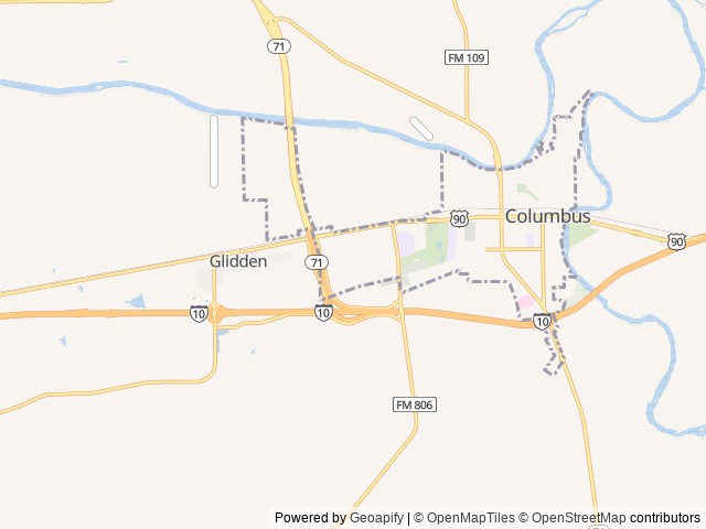 Map for 2023 Forest River RV Wildwood 28DBUDX near Columbus, TX