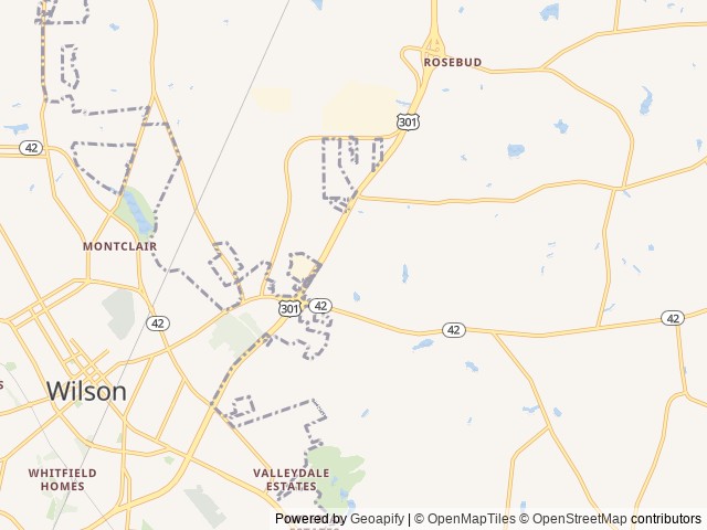 Map of Kampers Lodge Campground location at Wilson, NC, United States