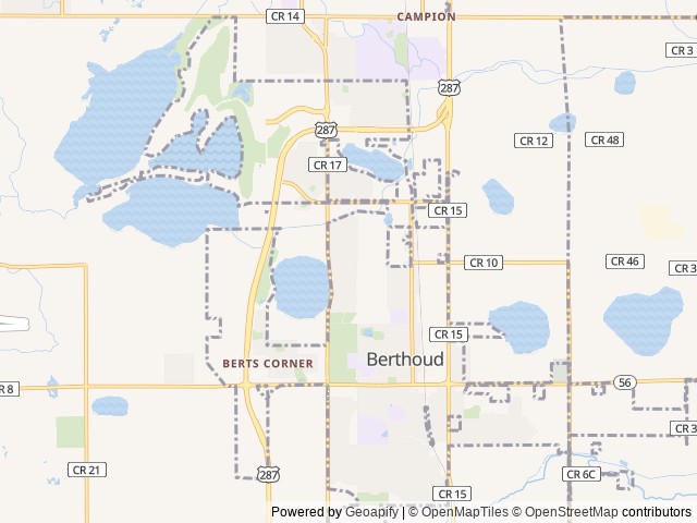 Map for James's Toy Hauler near Berthoud, CO